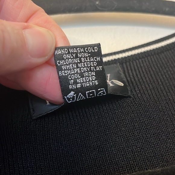 Finity Black/White rhinestone embellished button up V neck cardigan NWT - Picture 5 of 6